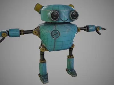 Game ready robot Low-poly 3D model
