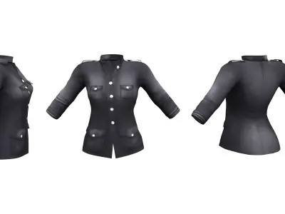 Ladies Military Jacket Low-poly 3D model