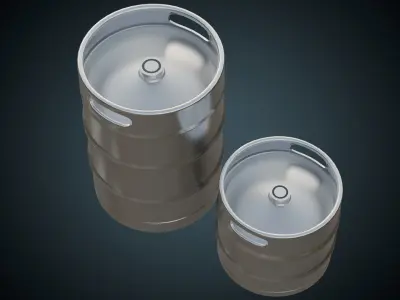 Beer Kegs 1 Basic Low-poly 3D model