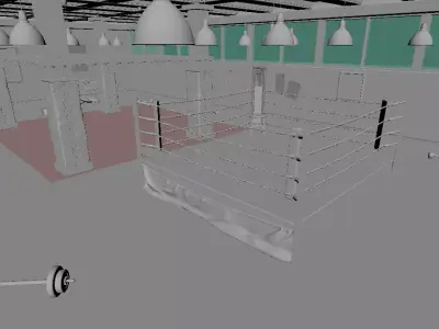 Gym Interior 3D Model Low-poly 3D model