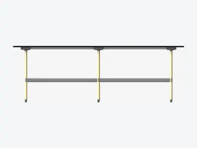 Desk - Timberline - Workstation - Sgl - Side - 2 - Person - High Low-poly 3D model