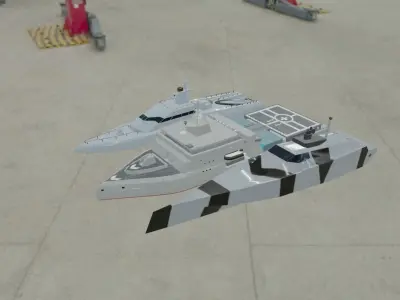Low poly 3d Model of  vessels pack  Low-poly 3D model