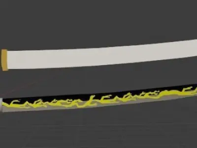 Demon Slayer - Zenitsu Nichirin blade - Sword Low-poly 3D model