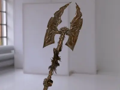 Axe Legendary beast Slayer Low-poly 3D model