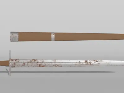 Knightly Arming Sword Low-poly 3D model