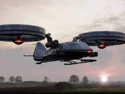 Red Finch Flying Combat System - Sci-fi Aircraft Low-poly 3D model