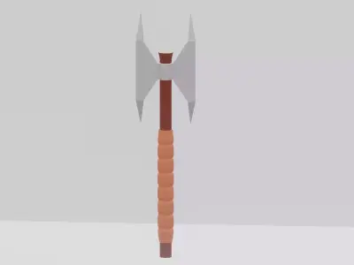 BattleAxe Lowpoly GameReady viking axe Low-poly 3D model