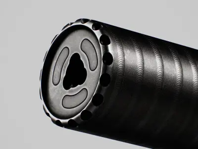 YHM R9 9mm Suppressor Low-poly 3D model