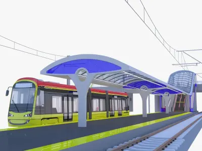 Warsaw tram and metro stations II 3D Model Pack