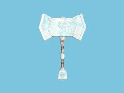 Medieval War Hammer 05 Frost Elemental - Fantasy Weaponry Low-poly 3D model