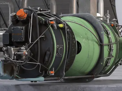 Aircraft Turboprop Engine Pratt and Whitney Canada PT6 3D model