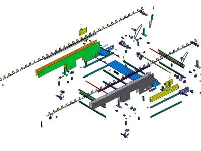 Flame Treatment Conveyor Line  3D model
