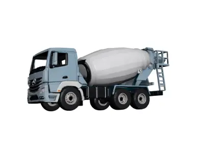 Mercedes Actros Mixer Truck Concrete Cement Transport Vehicle 02 3D model
