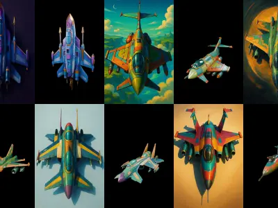 AirCraft bundle 8 pack 100 glb Low-poly 3D model