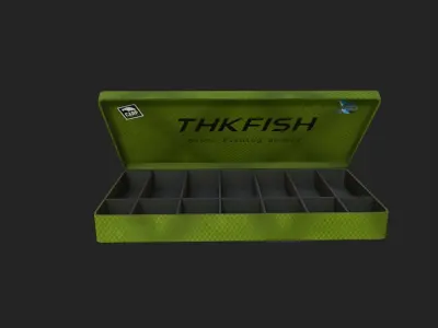Fishing Pack - Rod - Hook - Box - Lead Low-poly 3D model