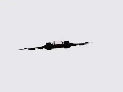 spaceship jet fighter in sky 3D model
