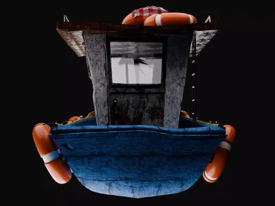 Old Fishing Boat 3D model buy