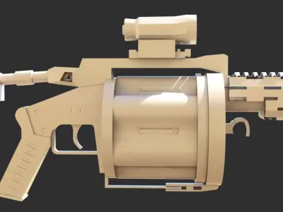 grenade launcher 3d model Low-poly 3D model