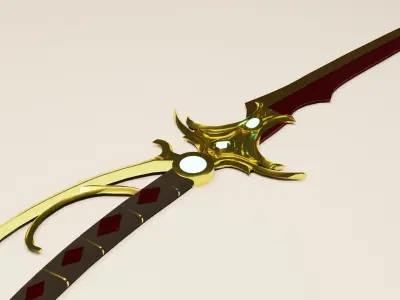 Fantasy Sword Low-poly 3D model 16