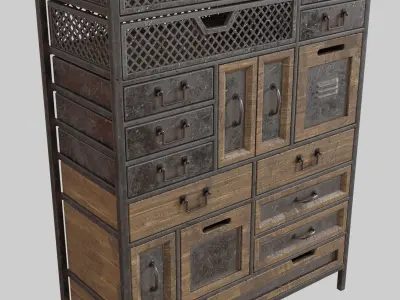 5 Industry Cabinets 3D model