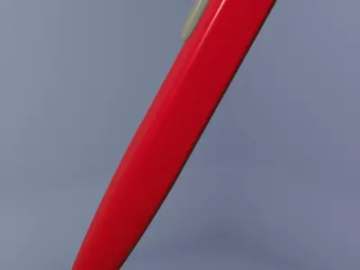 red ballpoint pen 3D model