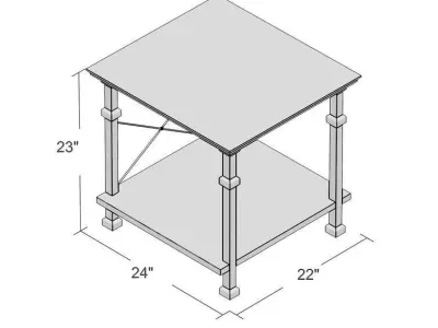 Zona Wood Medieval End Side Nightstand Table 3D model