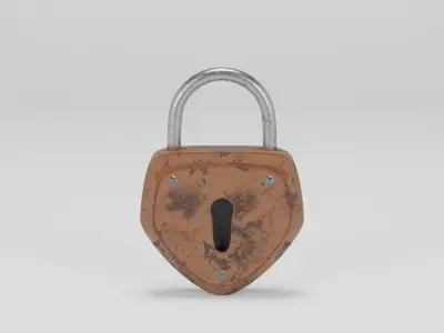 Rusty Old Vintage Padlock Low-poly 3D model
