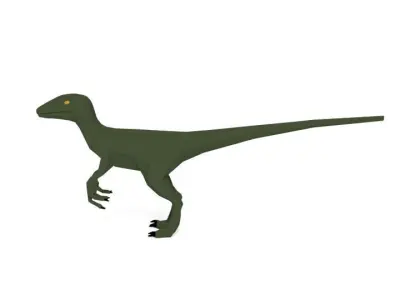 Low Poly Cartoon Velociraptor Dinosaur Low-poly 3D model