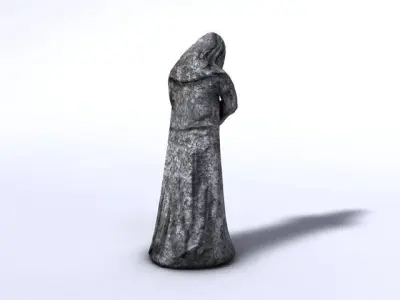 Low poly monk sculpture Low-poly 3D model