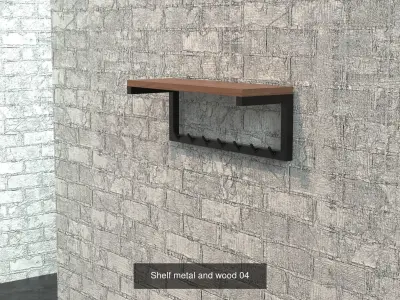 Shelf industrial metal and wood pack x8