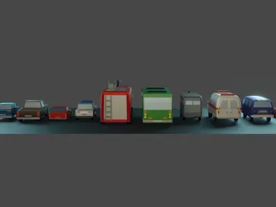 low-poly cars taxi cab Free low-poly 3D model