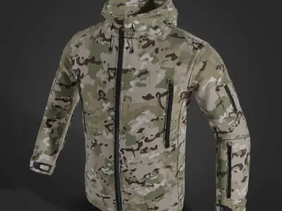 PATRIOT HF Helikon-Tex fleece jacketMultiCam Low-poly 3D model