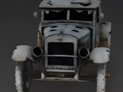 WWI Armored Car Scrap 3D Model 3D Model Low-poly 3D model