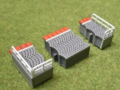 Single Edge Platform end barriers modules 1-87 FDM color FREE Free 3D print model