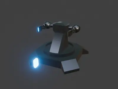 plasma turret Low-poly 3D model
