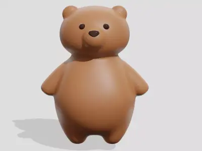 Cute brown bear  3D model