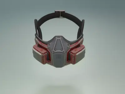 Gas Mask Low-poly 3D model get