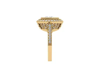 Wedding Art Deco Ring 3D print model 7