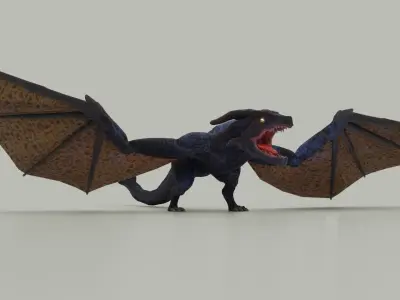 Wyvern asset - rigged Low-poly 3D model