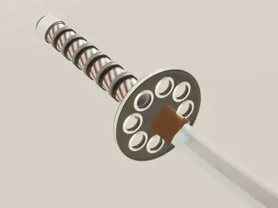 Untamed Blade Simple Katana Model No UV Mapping 3D model