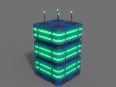 PBR Sci-Fi Building A40 Low-poly 3D model