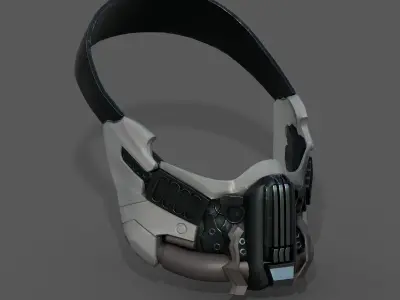 Gas mask helmet 3d model military combat fantasy  Low-poly 3D model order