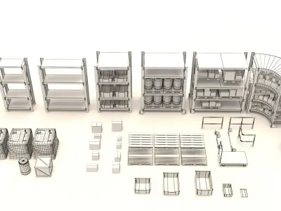 Game Ready Storage Assets Low-poly 3D model