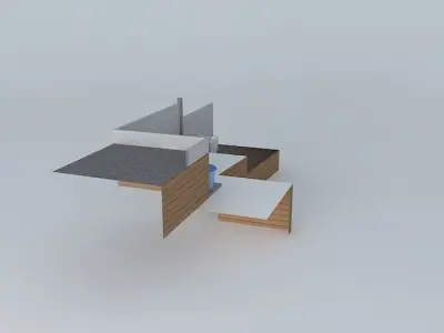 Aquaponics system Aquaponico 10 Beira Mar 2 tanks IBC 1000 L ... 3D model