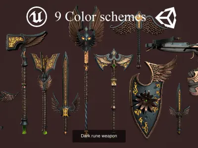 Fantasy weapons collection 3D Model Pack