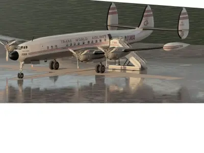 Lockheed L-1049G Super Constellation 1950s 3D model
