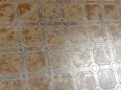 Industrial Metal Surfaces Octagonal Tiles PBR Seamless Texture