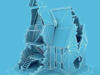Medieval Building 48 Ruined Church Low-poly 3D model