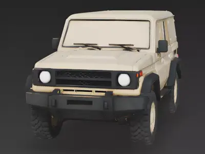 Stylized Desert Tactical SUV 3D Model Low-poly 3D model