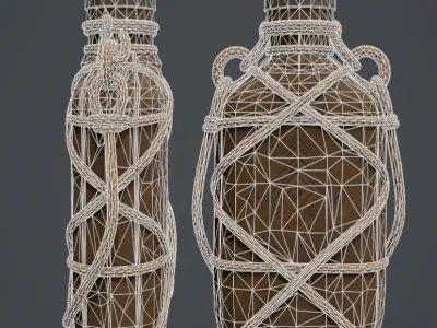 Tribal  Utility Water Canteen Low-poly 3D model